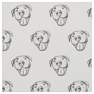 pitbull drawing simple dog lovers black white fabric