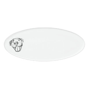 pitbull drawing simple dog lovers black white name tag