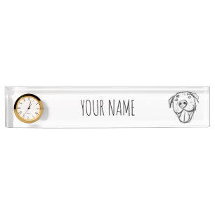 pitbull drawing simple dog lovers black white nameplate