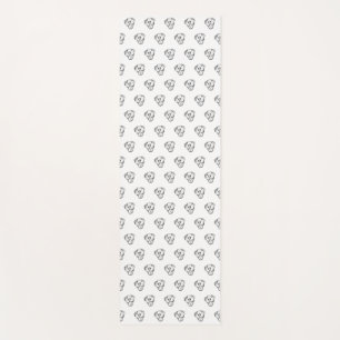 pitbull drawing simple dog lovers black white yoga mat