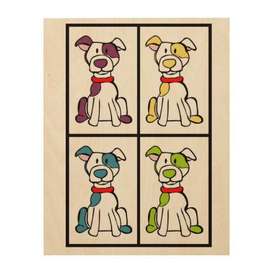 Pitbull Drawing Wood Wall Art