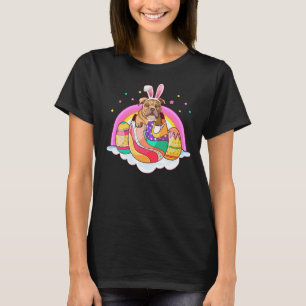 Pitbull Easter Bunny Dog  Eggs Rainbow Funny T-Shirt