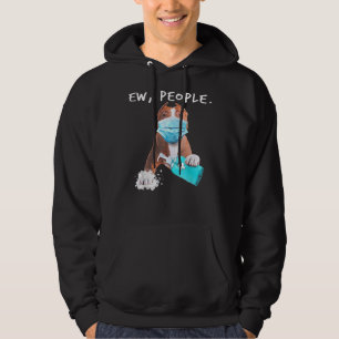 Pitbull Ew People Dog Wearing A Face Mask Hoodie