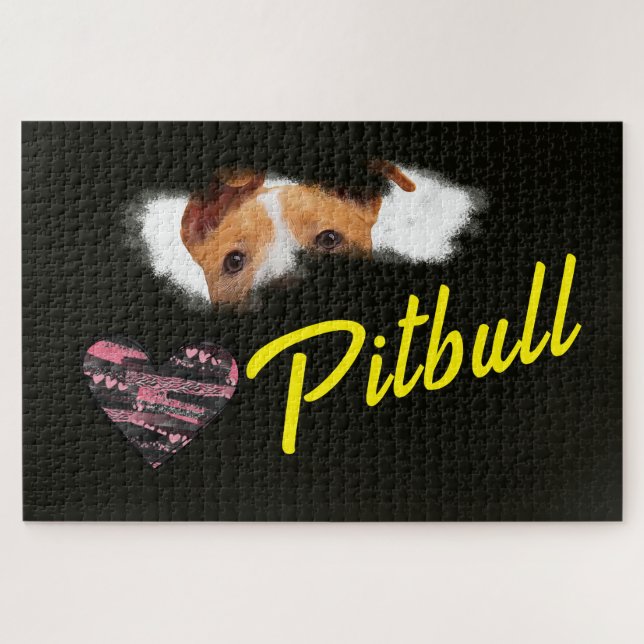 Pitbull Eyes Solid Colour 1000 piece Jigsaw Puzzle (Horizontal)