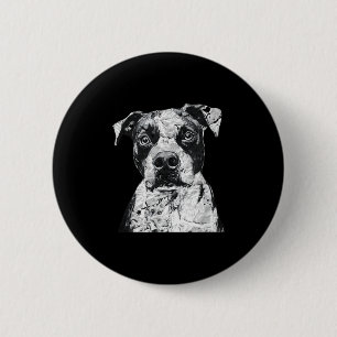 Pitbull Face Cute Dog Lover Men Women Black White 6 Cm Round Badge