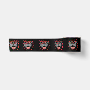 Pitbull Face Heart Glasses Valentines Day Pet Dog Satin Ribbon