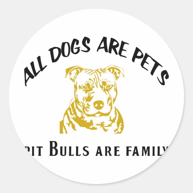 PITBULL FAMILY CLASSIC ROUND STICKER (Front)