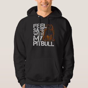 Pitbull Feel Safe With My Pitbull Dog Lover Gif Hoodie
