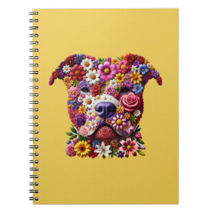 Pitbull Flower Face Dog Lover Journal