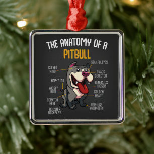 Pitbull Funny  Metal Tree Decoration