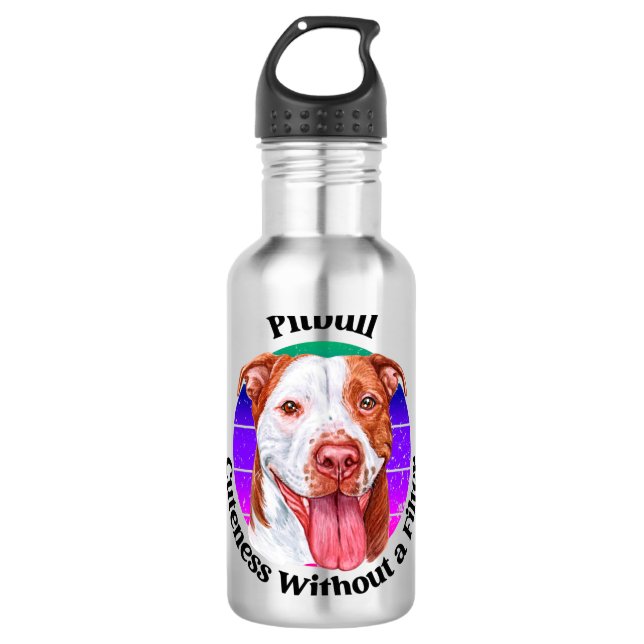 Pitbull funny quote 710 ml water bottle (Front)