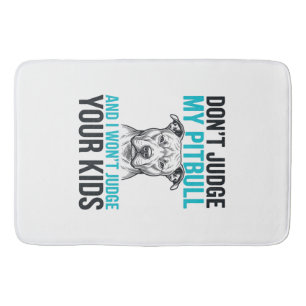 Pitbull Funny Quote Vintage Engraving Dog Design_1 Bath Mat