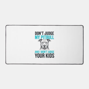 Pitbull Funny Quote Vintage Engraving Dog Design_1 Desk Mat