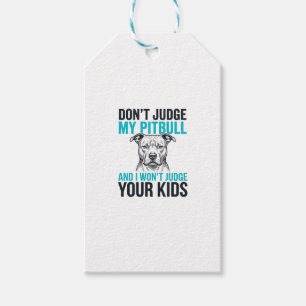 Pitbull Funny Quote Vintage Engraving Dog Design_1 Gift Tags