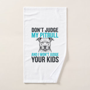 Pitbull Funny Quote Vintage Engraving Dog Design_1 Hand Towel