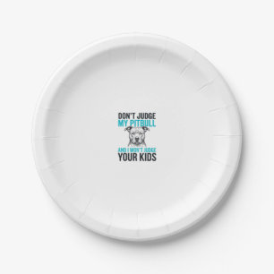 Pitbull Funny Quote Vintage Engraving Dog Design_1 Paper Plate