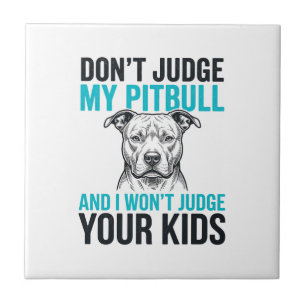 Pitbull Funny Quote Vintage Engraving Dog Design_1 Tile