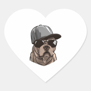 Pitbull Gangster Heart Sticker