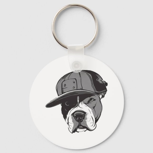 Pitbull Gangster Key Ring (Front)