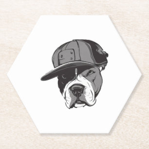 Pitbull Gangster Paper Coaster