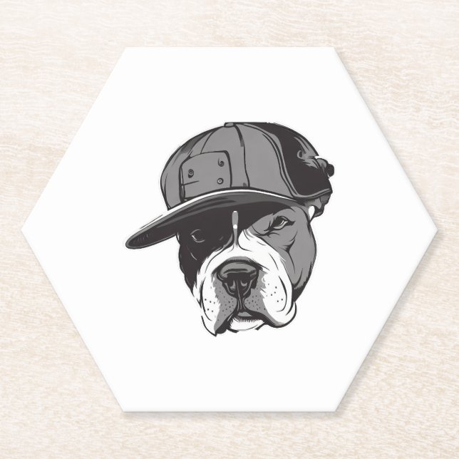 Pitbull Gangster Paper Coaster (Front)