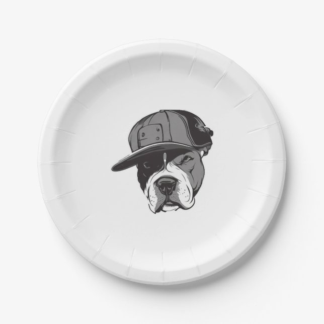 Pitbull Gangster Paper Plate (Front)