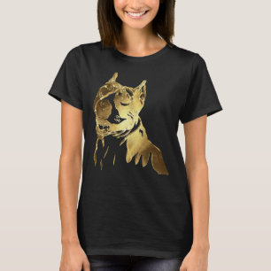 Pitbull Golden Dog Face Pit Bull T-Shirt