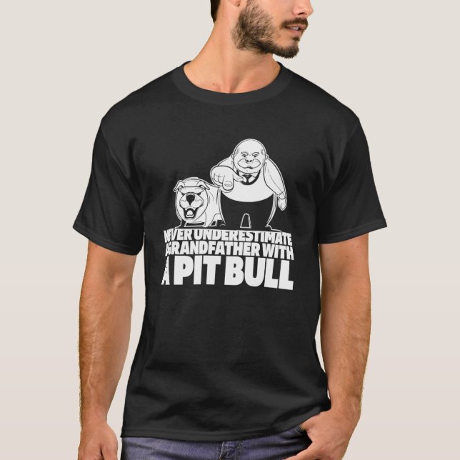 Pitbull Grandpa  Dog Breed Pitbull Ban T-Shirt (Front)