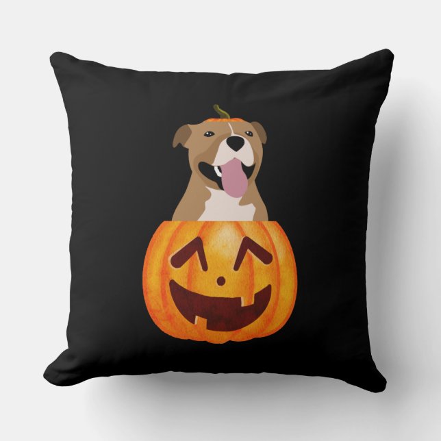 Pitbull Halloween  Cushion (Front)