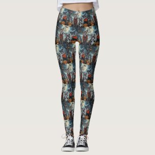 Pitbull Halloween Spooky Leggings
