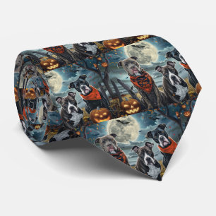 Pitbull Halloween Spooky Tie