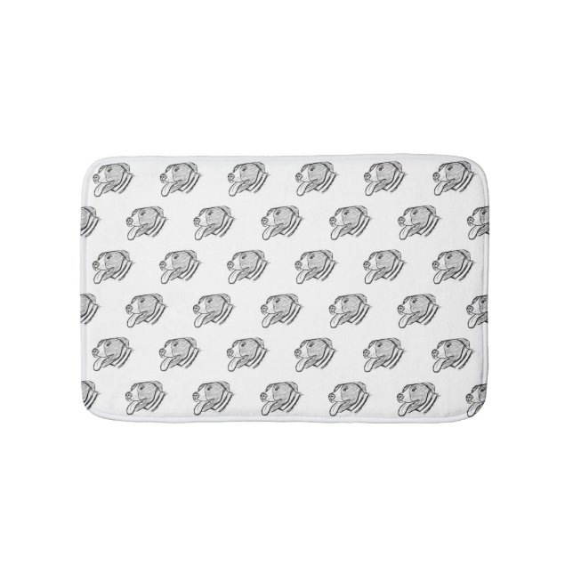 pitbull hand drawn photo dog animal lover bath mat (Front)