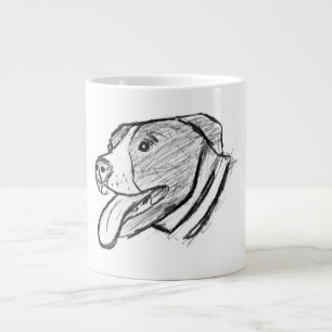 pitbull hand drawn photo dog animal lover large coffee mug