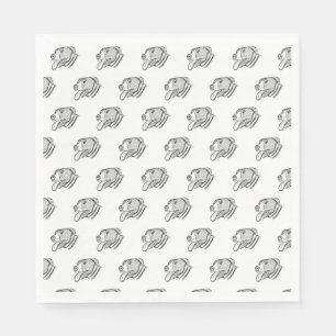 pitbull hand drawn photo dog animal lover napkin