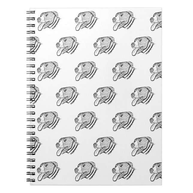 pitbull hand drawn photo dog animal lover notebook (Front)