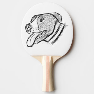 pitbull hand drawn photo dog animal lover ping pong paddle