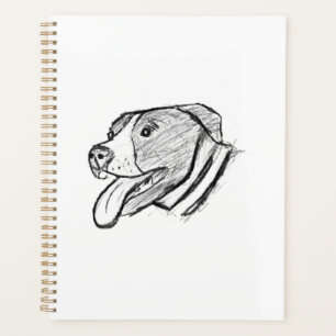 pitbull hand drawn photo dog animal lover planner