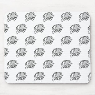 pitbull hand drawn photo dog animal lover poster mouse mat