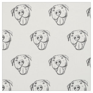 pitbull hand drawn photo dog animal lover simple fabric