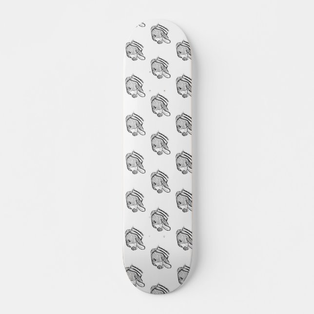 pitbull hand drawn photo dog animal lover skateboard (Front)