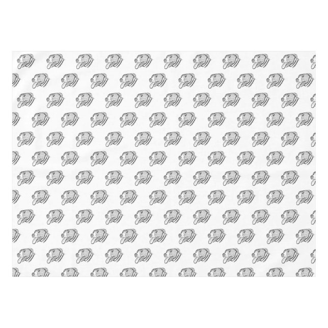 pitbull hand drawn photo dog animal lover tablecloth (Front (Horizontal))