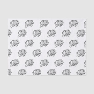 pitbull hand drawn photo dog animal lover tissue paper