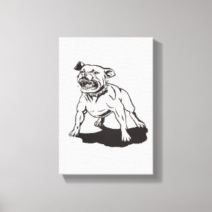 Pitbull Hand Painted by Mark Elsen Canvas Print