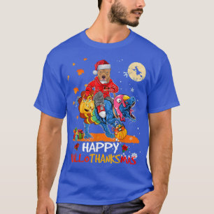 Pitbull Happy Hallothanksmas Halloween Thanksgivin T-Shirt