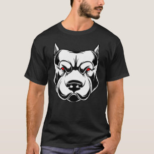 Pitbull Head With Red Eyes T-Shirt