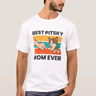 Pitbull Husky Dog Mama Best Pitsky Mom Ever T-Shirt