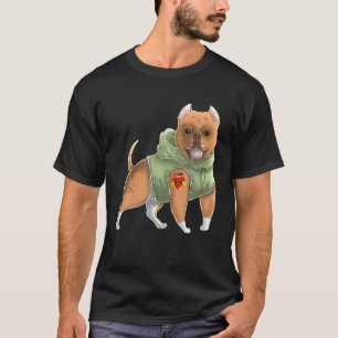 Pitbull I Love Mum Tattoo Dog Funny Mother's Day G T-Shirt