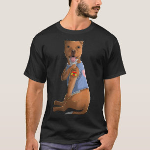 Pitbull I Love Mum Tattoo Dog   Mother's Day T-Shirt