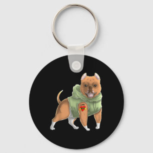 Pitbull I Love Mum Tattoo Dog Shirt Funny Mothers Key Ring