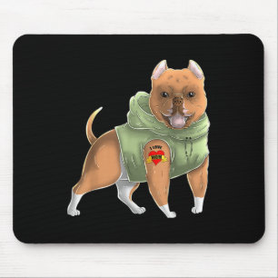 Pitbull I Love Mum Tattoo Dog Shirt Funny Mothers  Mouse Mat